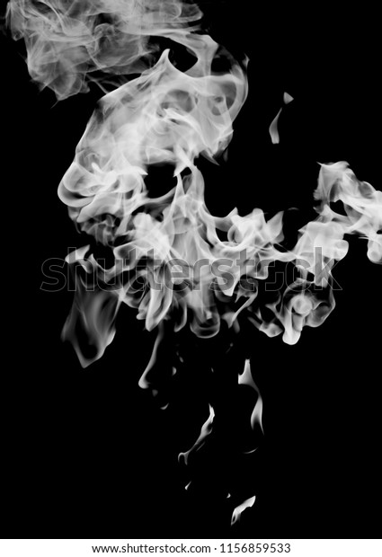 White Smoke Flame On Black Background Stock Photo Shutterstock