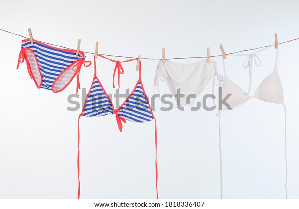 Woman Bikini Hanging On Clothesline Stock Photo 1818336407 Shutterstock