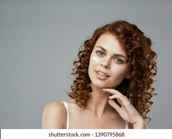 Beautiful Woman Naked Shoulders Curly Hair Stock Photo Edit Now