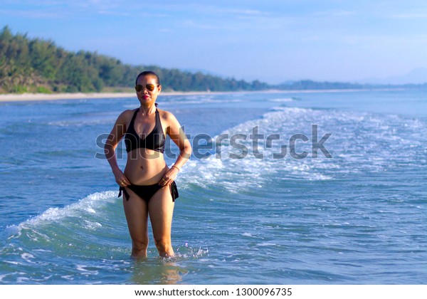 Woman Shape Beautiful Black Bikini On Stock Photo Shutterstock