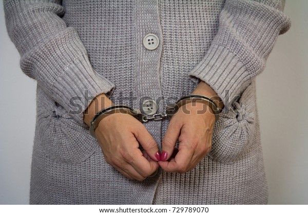 Women Criminal Handcuffs Arrested Crimes Hands Stock Photo 729789070