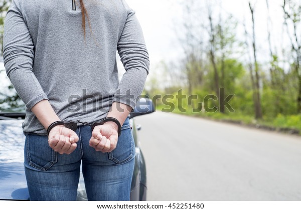 Women Handcuffed Criminal Police Stock Photo Shutterstock