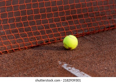 Yellow Tennis Ball On Clay Courts Stock Photo Shutterstock