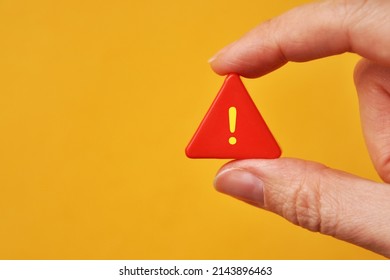 Yellow Triangle Exclamation Mark Please Pay Stock Photo 2143896463