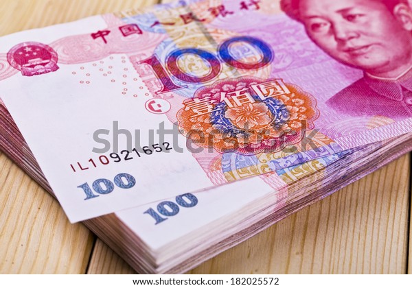 Yuan Notes Chinas Currency Chinese Banknotes Stock Photo