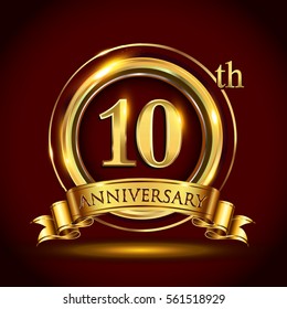 40th Golden Anniversary Logo Forty Years Stock Vector Royalty Free