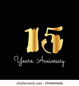 15 Years Anniversary Celebration Gold Black Stock Vector Royalty Free