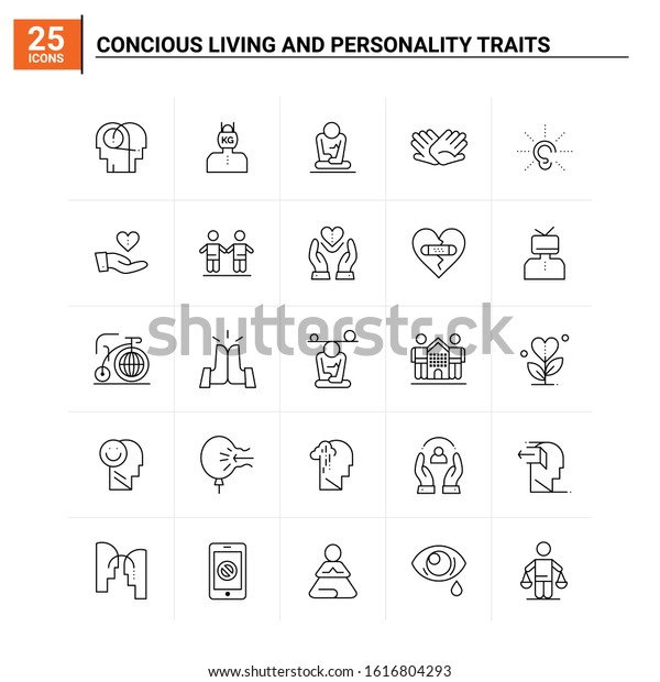 Concious Living Personality Traits Icon Stock Vector Royalty Free