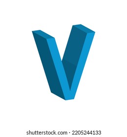 3d Alphabet V Sky Blue Colour Stock Vector Royalty Free 2205244133