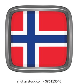 D Button Flag Svalbard Vector Illustration