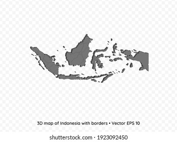 D Map Indonesia Borders Isolated On Stock Vector Royalty Free