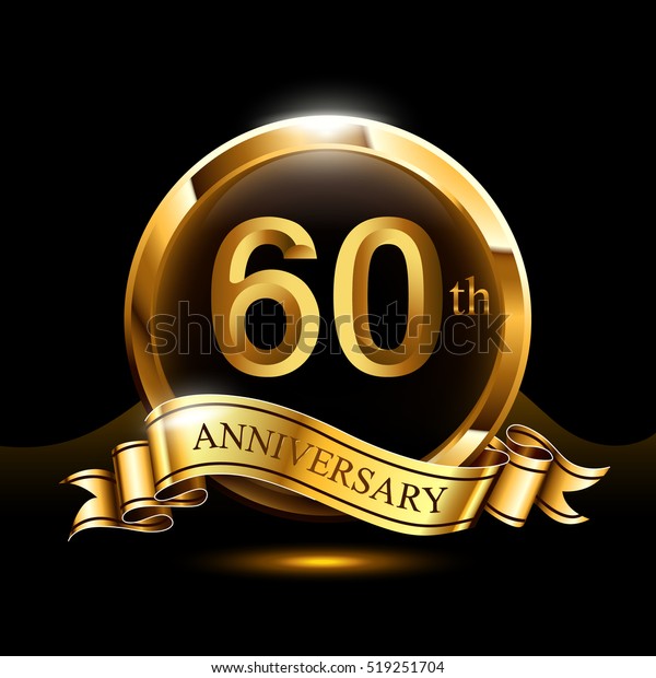 Th Years Golden Anniversary Logo Celebration Vetor Stock Livre De