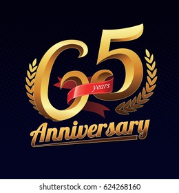 Vektor Stok Years Anniversary Golden Logo Celebration Tanpa Royalti