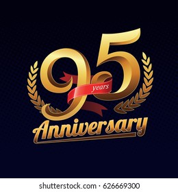 Vektor Stok Years Anniversary Golden Logo Celebration Tanpa Royalti