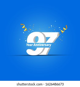 97 Years Anniversary Celebration Vector Template Stock Vector Royalty