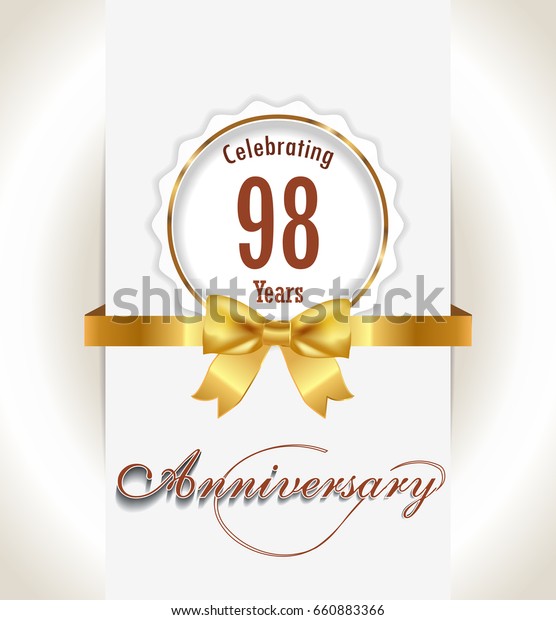 98th Anniversary Background 98 Years Celebration Stock Vector Royalty