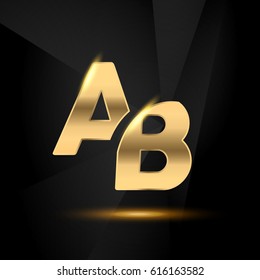 Ab Initial Letters Swoosh Shiny Elegant Stock Vector Royalty Free