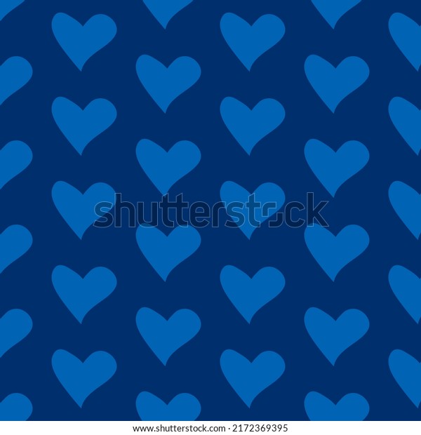 Abstract Blue Heart Seamless Pattern Stock Vector Royalty Free