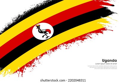 Abstract Brush Flag Uganda Country Curve Stock Vector Royalty Free