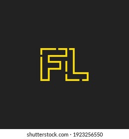 Abstract Initial Letter Fl Logo Line Stock Vector Royalty Free