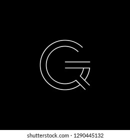 Abstract Letter Gq Qg Minimal Logo Stock Vector Royalty Free