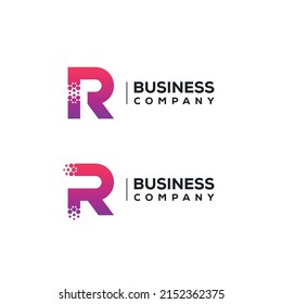 Abstract Letter R Logo Design Pixels Stock Vector Royalty Free