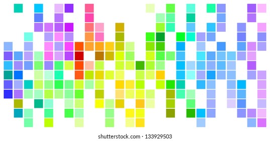 Abstract Mosaic Rainbow Colored Rectangles Aligned Stock Vector