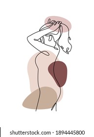 Abstract Nude Woman Line Art Sensual Stock Vector Royalty Free