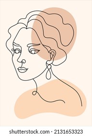 Abstract Poster Minimal Woman Face One Stock Vector Royalty Free