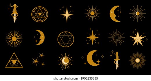 Abstract Sacred Geometry Magic Symbols Vector Stock Vector Royalty