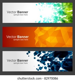 Abstract Trendy Vector Banner Header Set Stock Vector Royalty Free