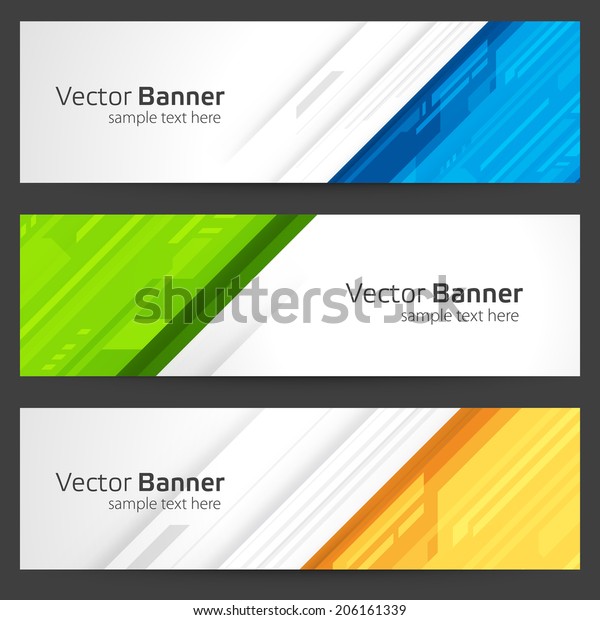 Abstract Trendy Vector Banner Header Set Stock Vector Royalty Free