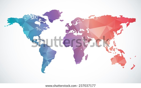 Abstract World Map Stock Vector Royalty Free 237037177