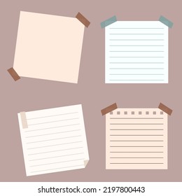 Aesthetic Blank Note Paper Clipart Stock Vector Royalty Free