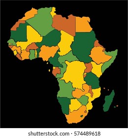 Vektor Stok Africa Map Vector Tanpa Royalti 574489618 Shutterstock