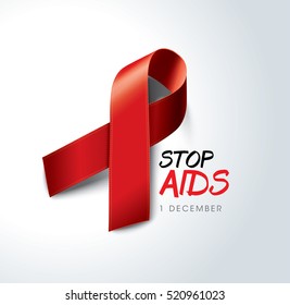 Aids Awareness Red Ribbon World Aids Stock Vector Royalty Free