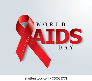 Aids Awareness Red Ribbon World Aids Stock Vector Royalty Free