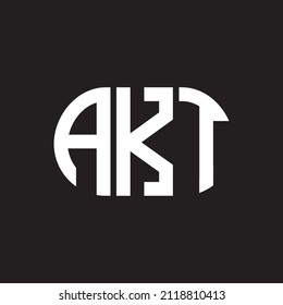 Akt Letter Logo Design On Black Stock Vector Royalty Free