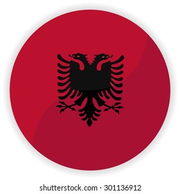 3d Button Flag Albania Vector Illustration Vector De Stock Libre De