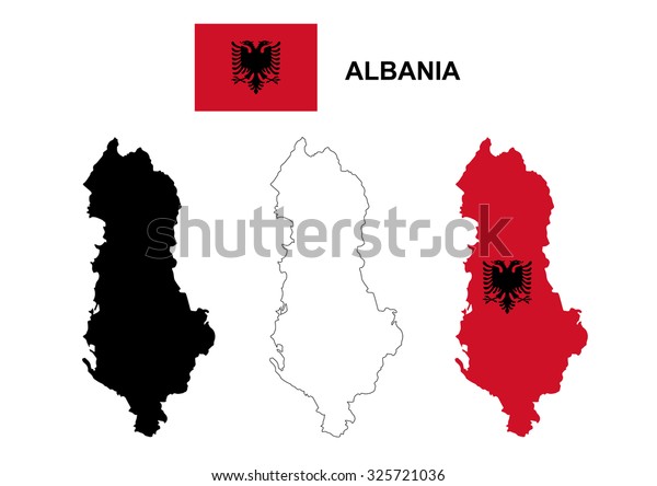 Albania Map Vector Albania Flag Vector Stock Vector Royalty Free