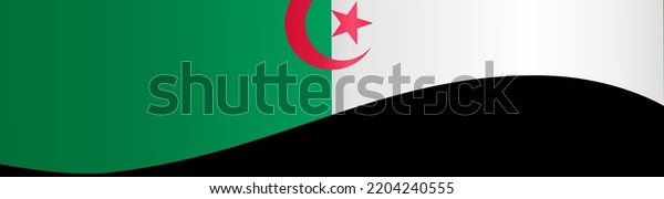 Algeria Flag Flying On White Background Stock Vector Royalty Free