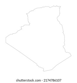 Algeria Vector Country Map Outline Stock Vector Royalty Free