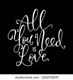 All You Need Love Motivational Quote Stock Vector Royalty Free