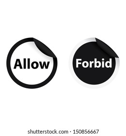 Allow Forbid Opposite Wording Vector Stock Vector Royalty Free