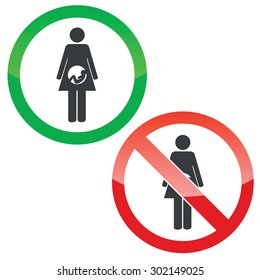 Allowed Forbidden Signs Pregnant Woman Image Stock Vector Royalty Free