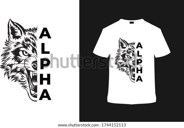 Alpha T Shirt Design Wolf T Stock Vector Royalty Free 1744152113