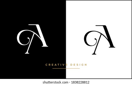 Alphabet Letter Alpha Logo Monogram Emblem Stock Vector Royalty Free