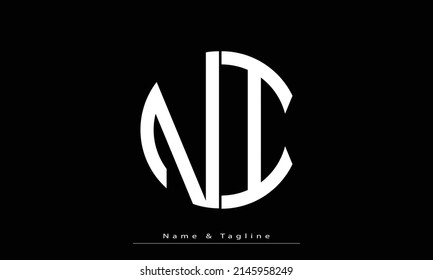 Alphabet Letters Initials Monogram Logo Ni Stock Vector Royalty Free