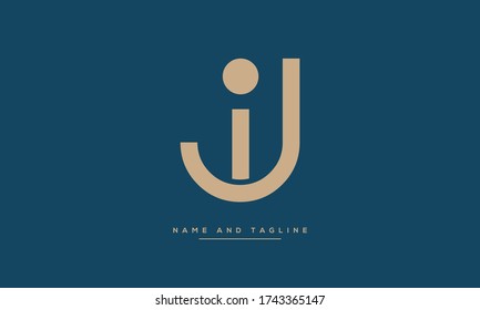 Alphabet Letters Monogram Icon Logo Ji Stock Vector Royalty Free