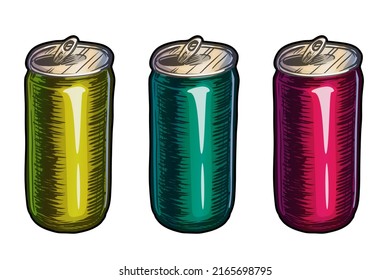 Aluminium Cans Set Vector Illustration Isolated Stock Vector Royalty